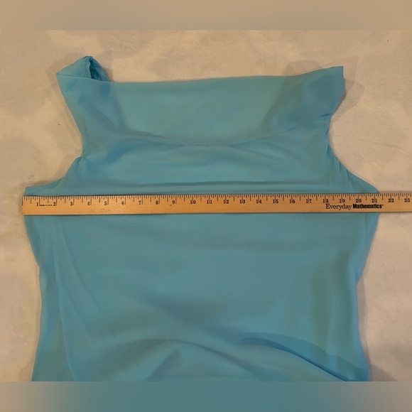 Abercrombie & Fitch Cocktail Dress Cowl Neck Sky Blue Sleeveless Size L - Picture 7 of 11
